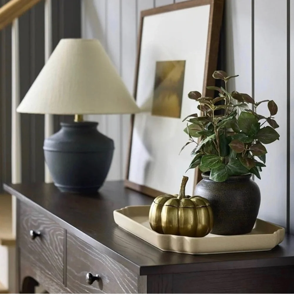Studio McGee Potted Fall Leaf Arrangement Brown Vase 12